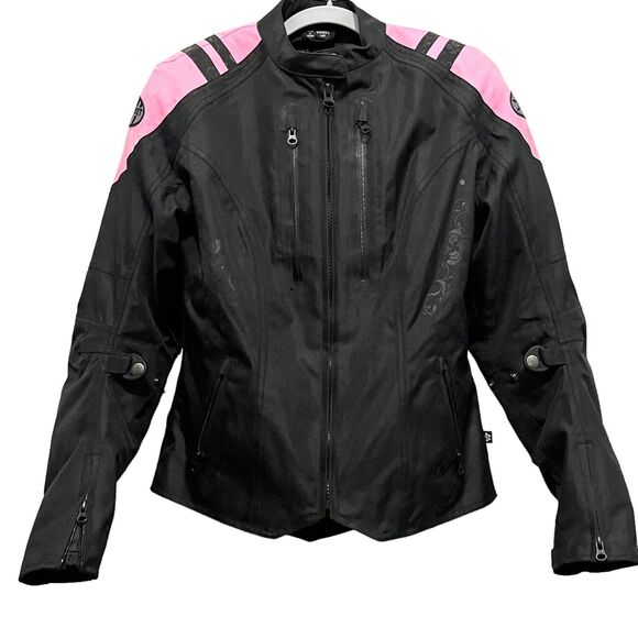 Joe Rocket Motorcycle Jacket Atomic 4.0 Women's Medium M Pink Black Retro Corset - Picture 1 of 16